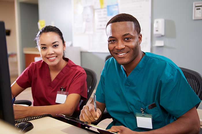 Nurses smiling for the camera